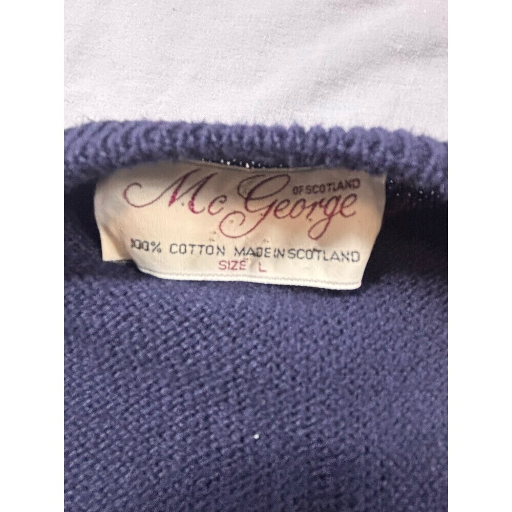McGeorge Sweater Mens L Cotton Argyle Made In Scotland Preppy Grandpa Preppy - Picture 3 of 6